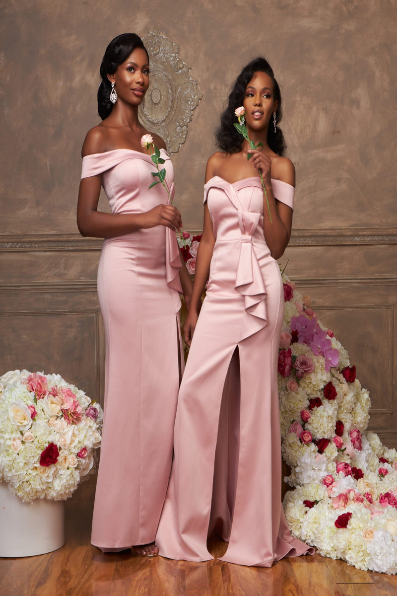 Bridesmaid dress blush pink hotsell