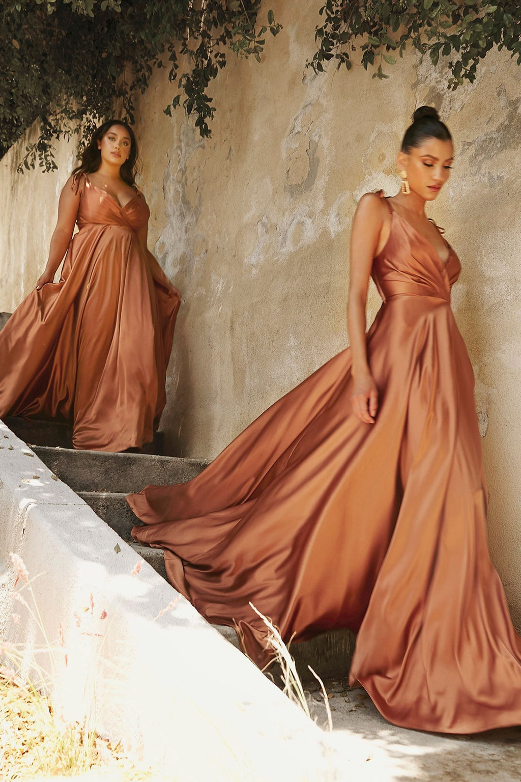 NOVA Wrap Spaghetti Straps Bridesmaids Maxi Dress with Side Split - Rust/Burnt DOYIN LONDON NOVA Wrap Spaghetti Straps Bridesmaids Maxi Dress with Side Split - Rust/Burnt DOYIN LONDON