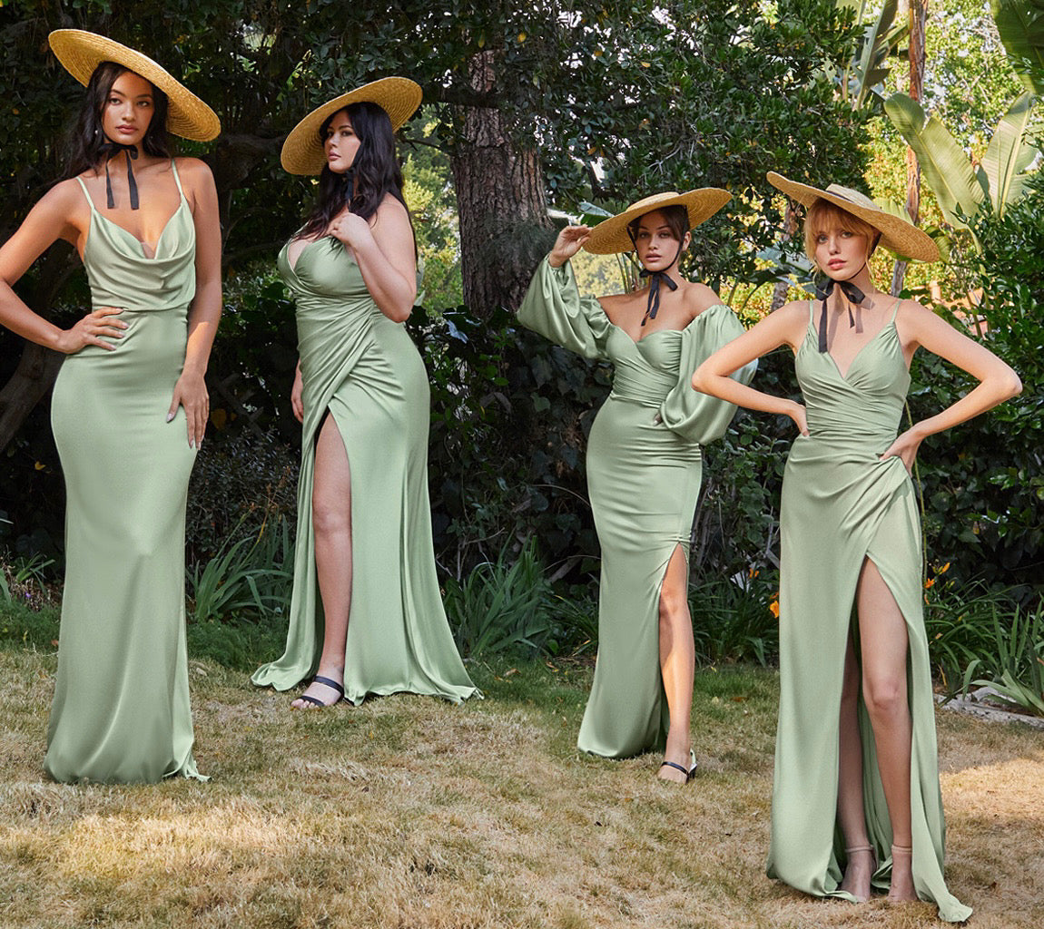NOVA Wrap Spaghetti Straps Bridesmaids Maxi Dress with Side Split - Sage Green DOYIN LONDON NOVA Wrap Spaghetti Straps Bridesmaids Maxi Dress with Side Split - Sage Green DOYIN LONDON