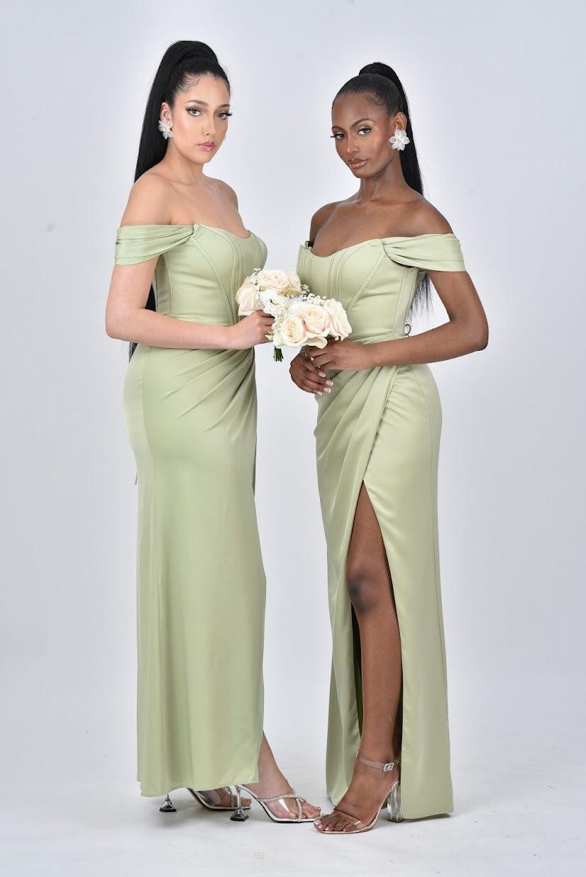 Off Shoulder Corset Dress | Corset Maxi Dress | DOYIN LONDON