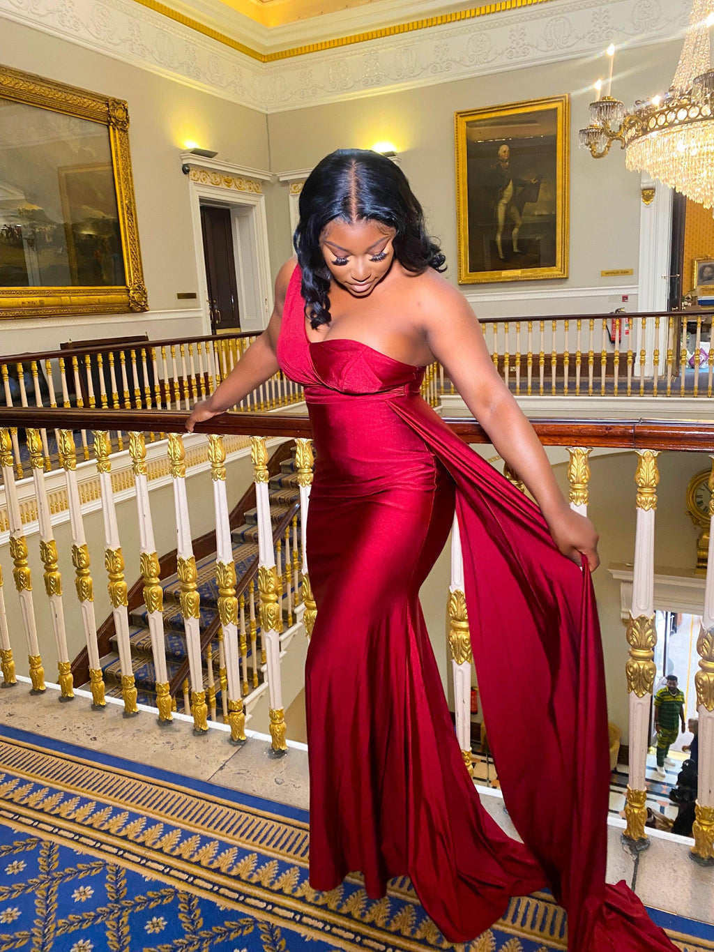 Burgundy Bridesmaids Dress | Burgundy Maxi Dress | DOYIN LONDON