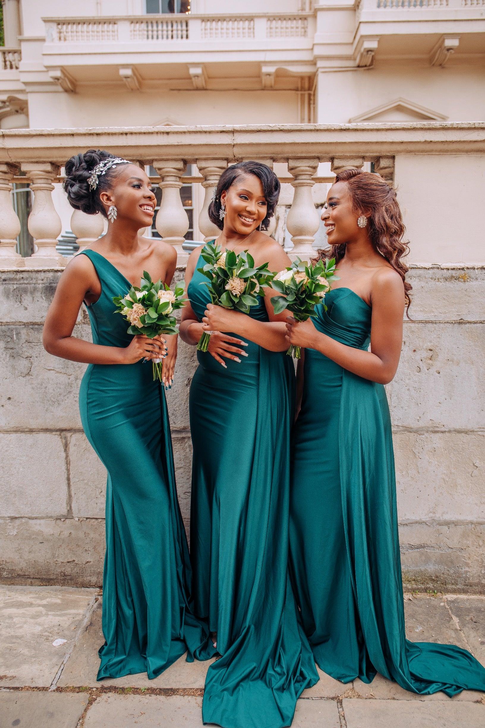 Emerald Green Midi Dress | Women's Green Midi Dress | DOYIN LONDON