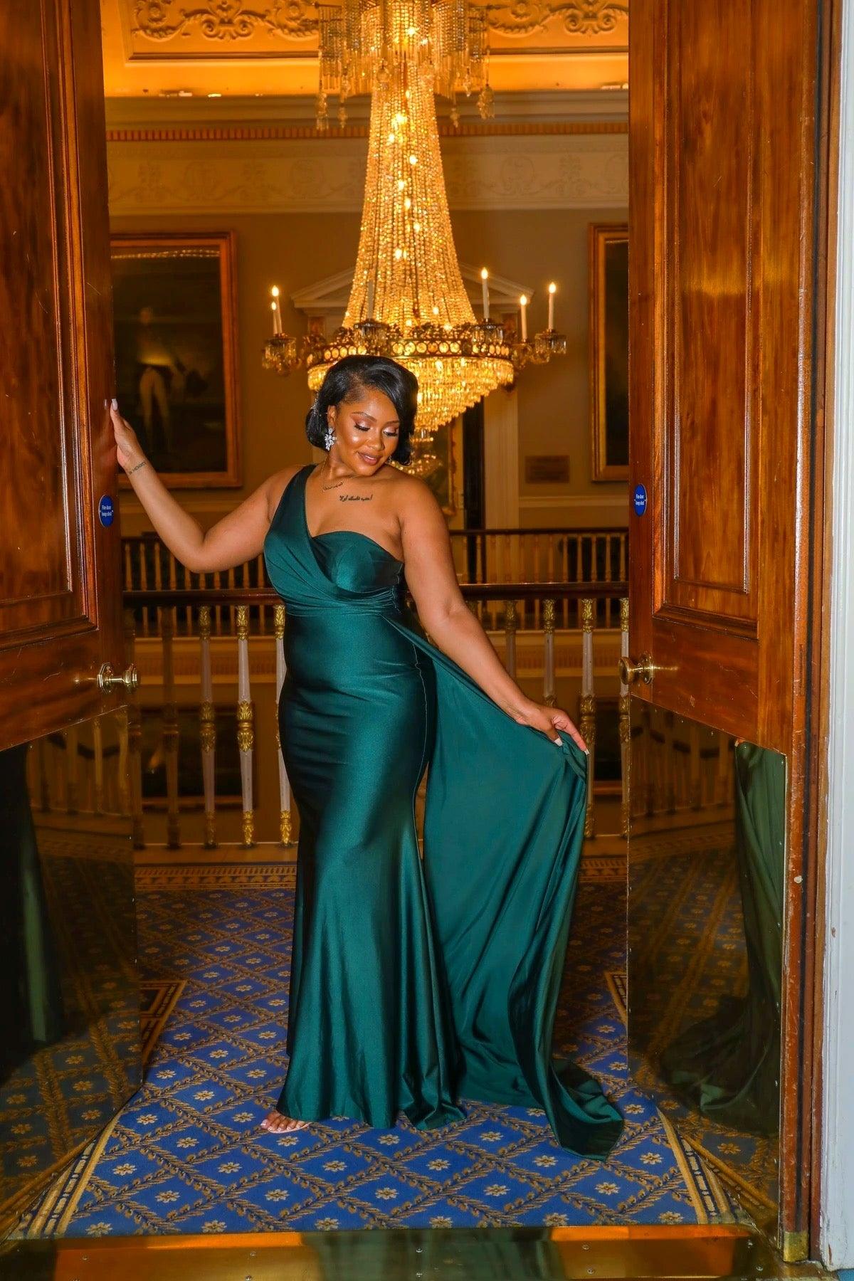 Emerald Green Midi Dress | Women's Green Midi Dress | DOYIN LONDON