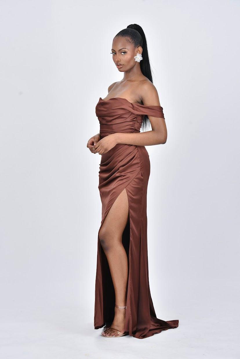 Off Shoulder Maxi Dress | Off Shoulder Dress | DOYIN LONDON
