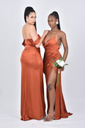 Burnt Orange Prom Dress | Burnt Orange Maxi Dress | DOYIN LONDON