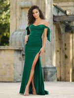 Load image into Gallery viewer, Emerald Green Split Dress | Women&#39;s Green Split Dress | DOYIN LONDON
