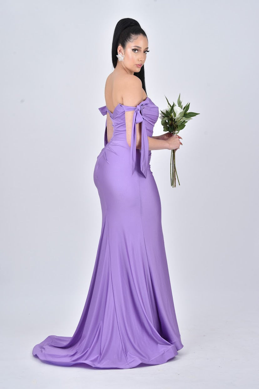Purple Bridesmaids Dress | Purple Maxi Dress | DOYIN LONDON