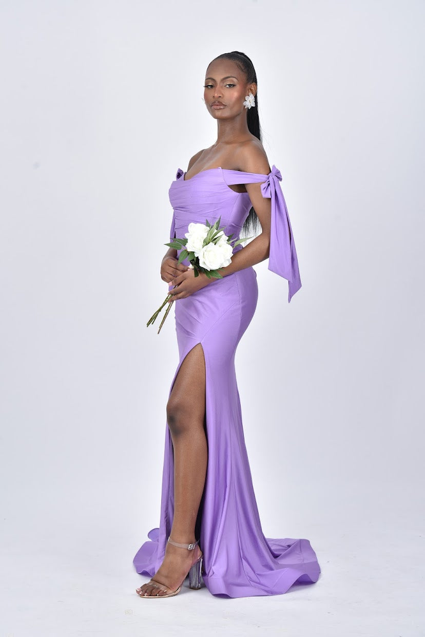 Purple Bridesmaids Dress | Purple Maxi Dress | DOYIN LONDON