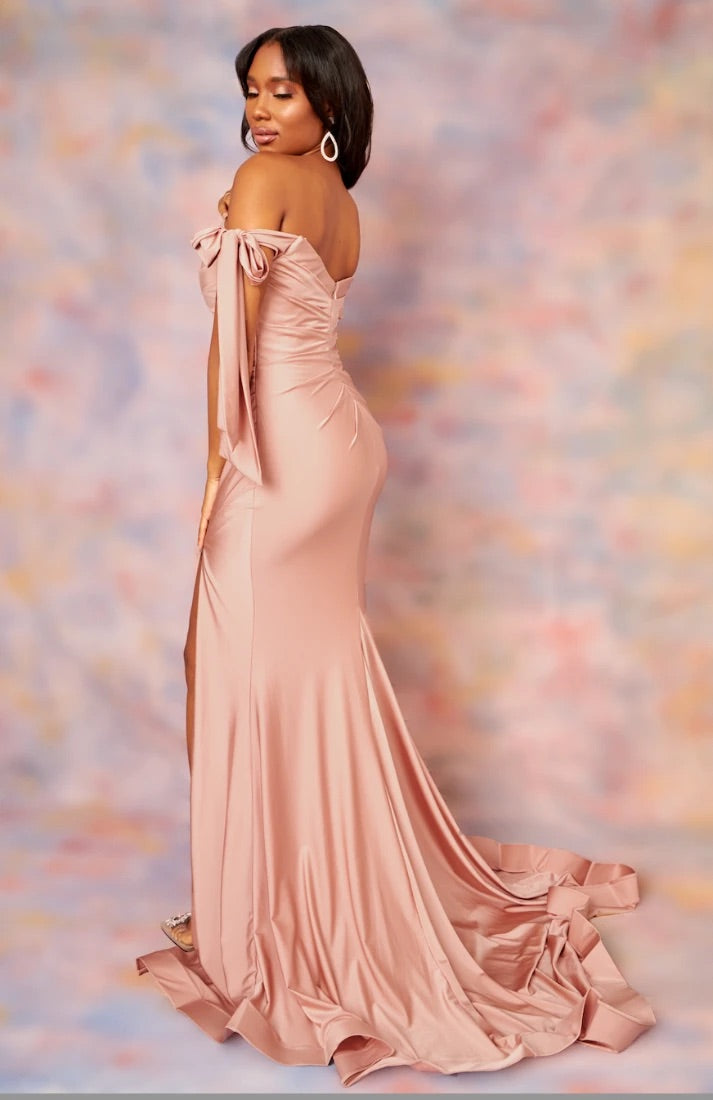 The PENELOPE Dress - Mauve Rose Pink - DOYIN LONDON