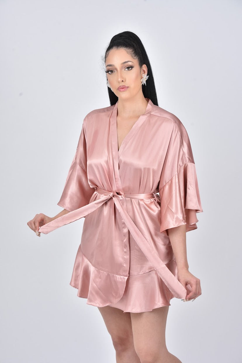 The REBECCA Robe - Blush Pink - DOYIN LONDON