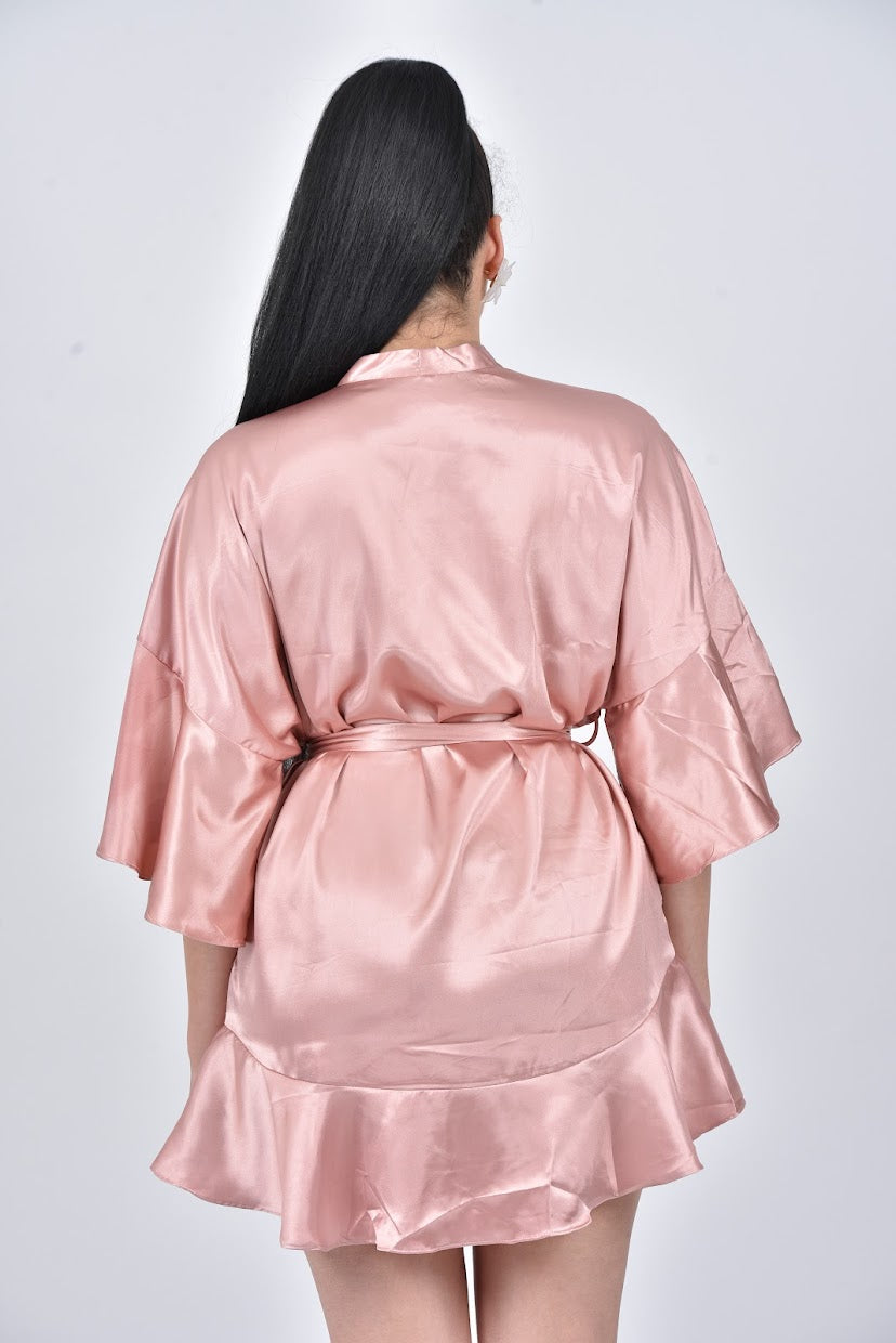 The REBECCA Robe - Blush Pink - DOYIN LONDON