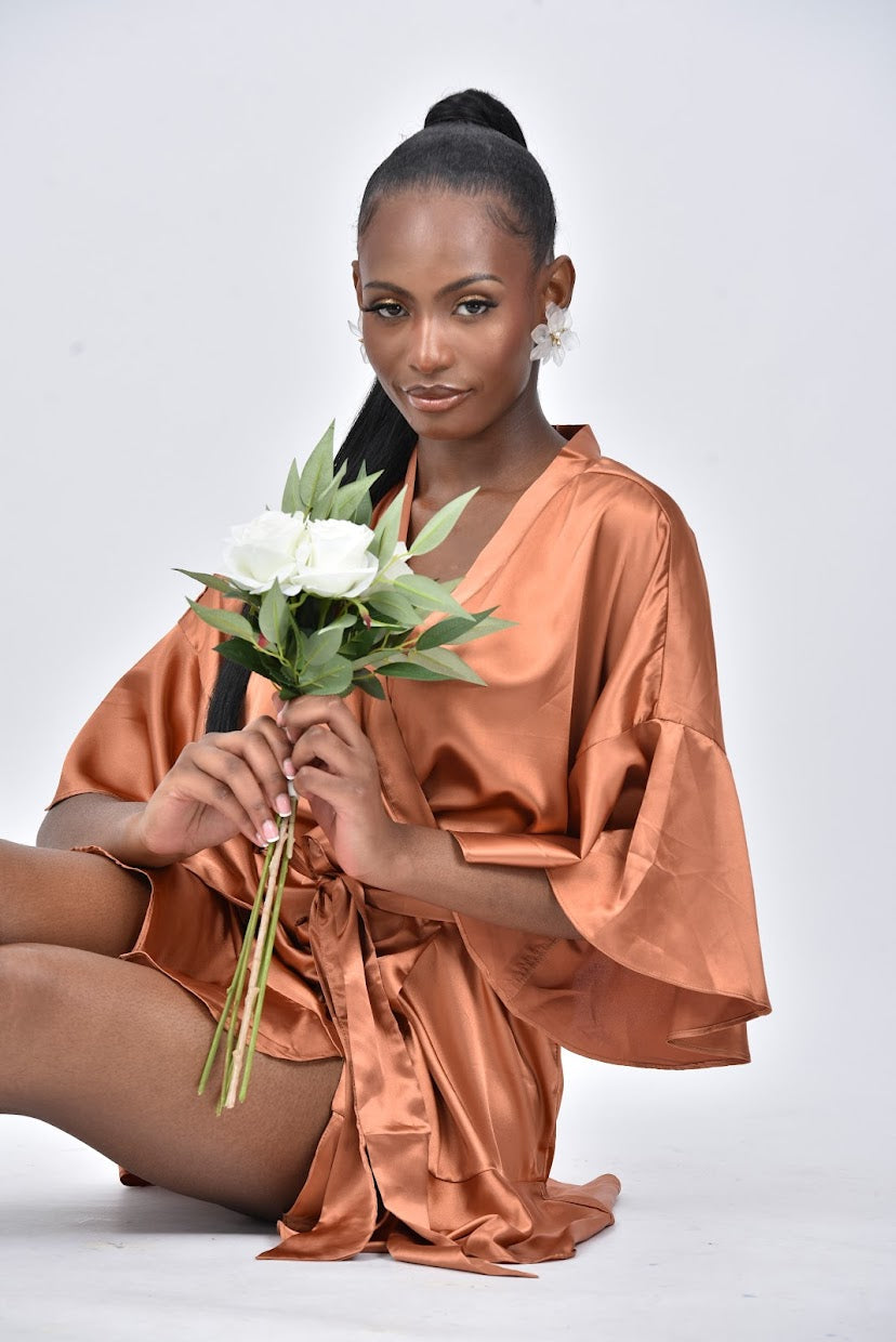 Women's Short Dress | Burnt Orange Short Dress | DOYIN LONDON