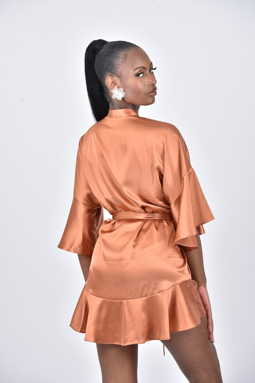 Women's Short Dress | Burnt Orange Short Dress | DOYIN LONDON
