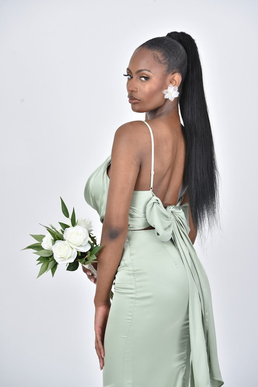 The FIONA Dress - Sage Green - DOYIN LONDON