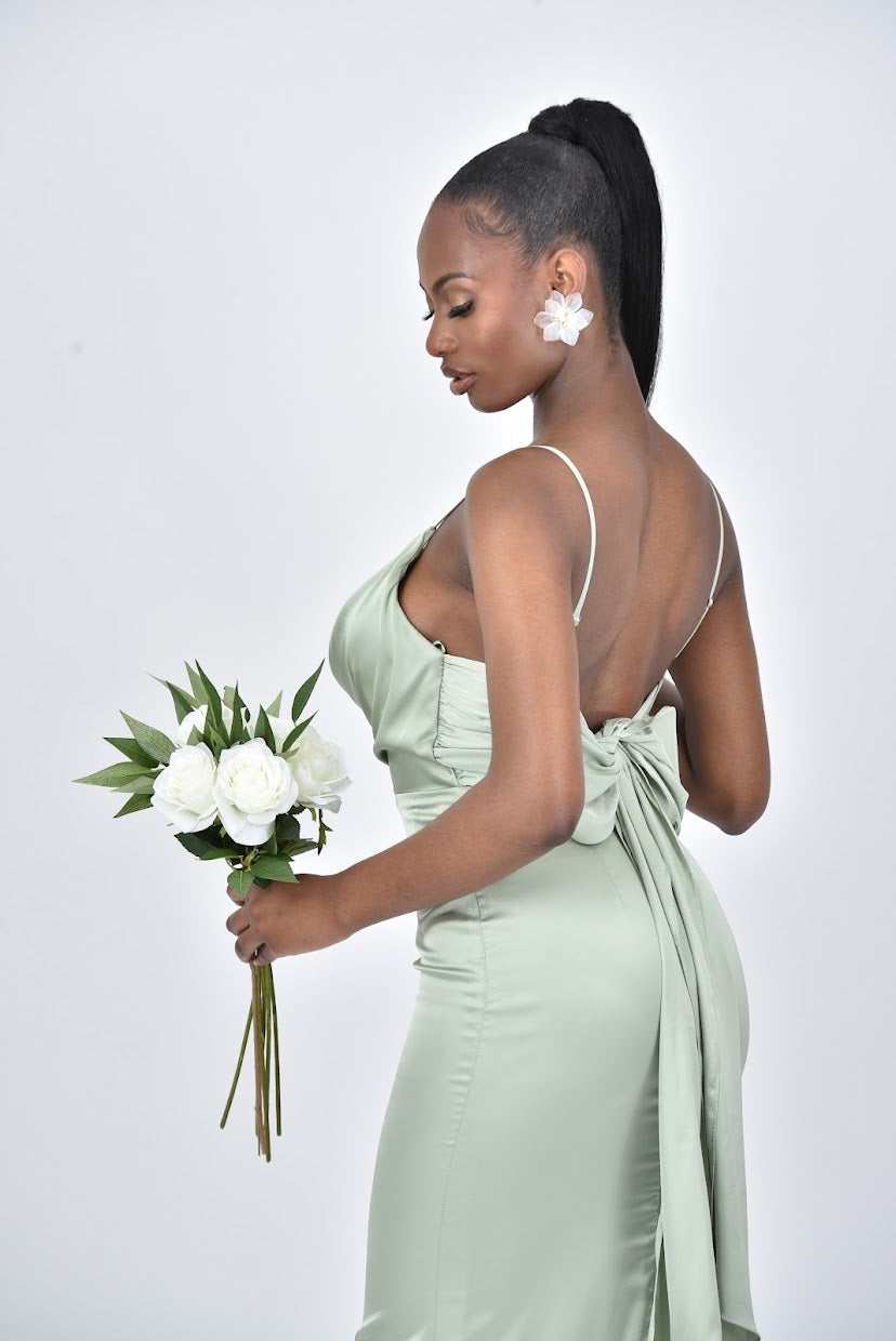 The FIONA Dress - Sage Green - DOYIN LONDON