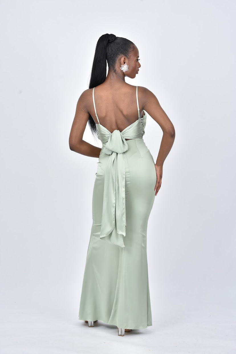 The FIONA Dress - Sage Green - DOYIN LONDON