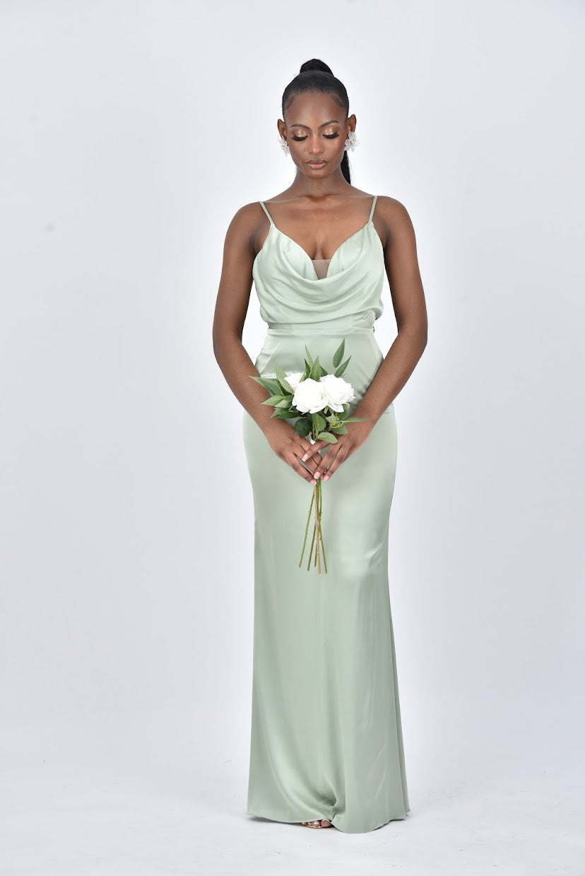 The FIONA Dress - Sage Green - DOYIN LONDON