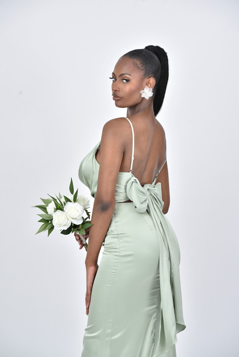 The FIONA Dress - Sage Green - DOYIN LONDON