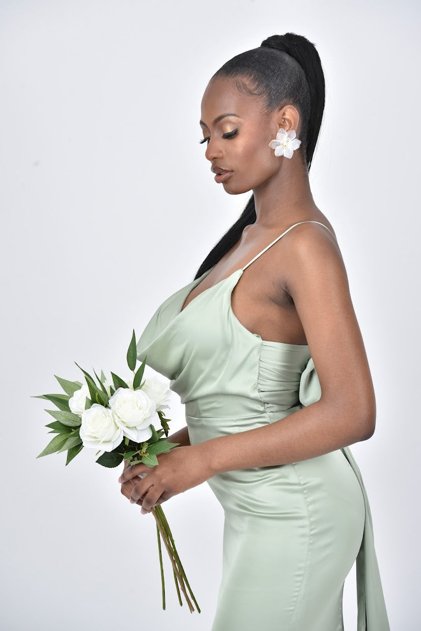 The FIONA Dress - Sage Green - DOYIN LONDON
