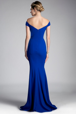 Load image into Gallery viewer, Off-the-Shoulder Sweetheart neckline Bridesmaids Evening Maxi Dress 6

