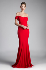 Load image into Gallery viewer, Off-the-Shoulder Sweetheart neckline Bridesmaids Evening Maxi Dress 5
