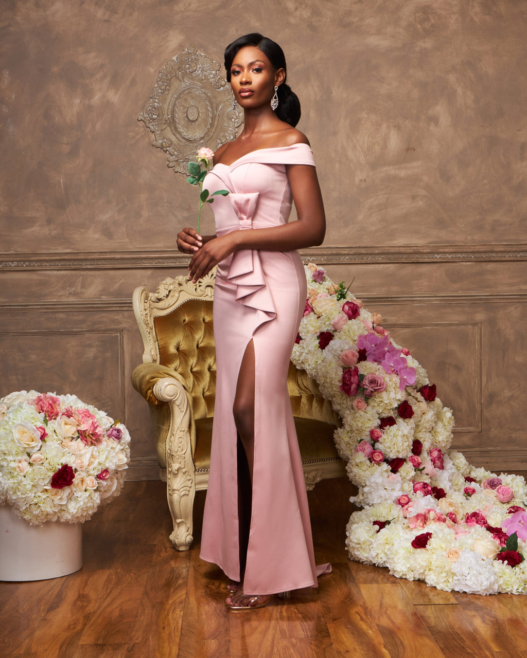 The MELANIE Dress - Blush Pink - DOYIN LONDON